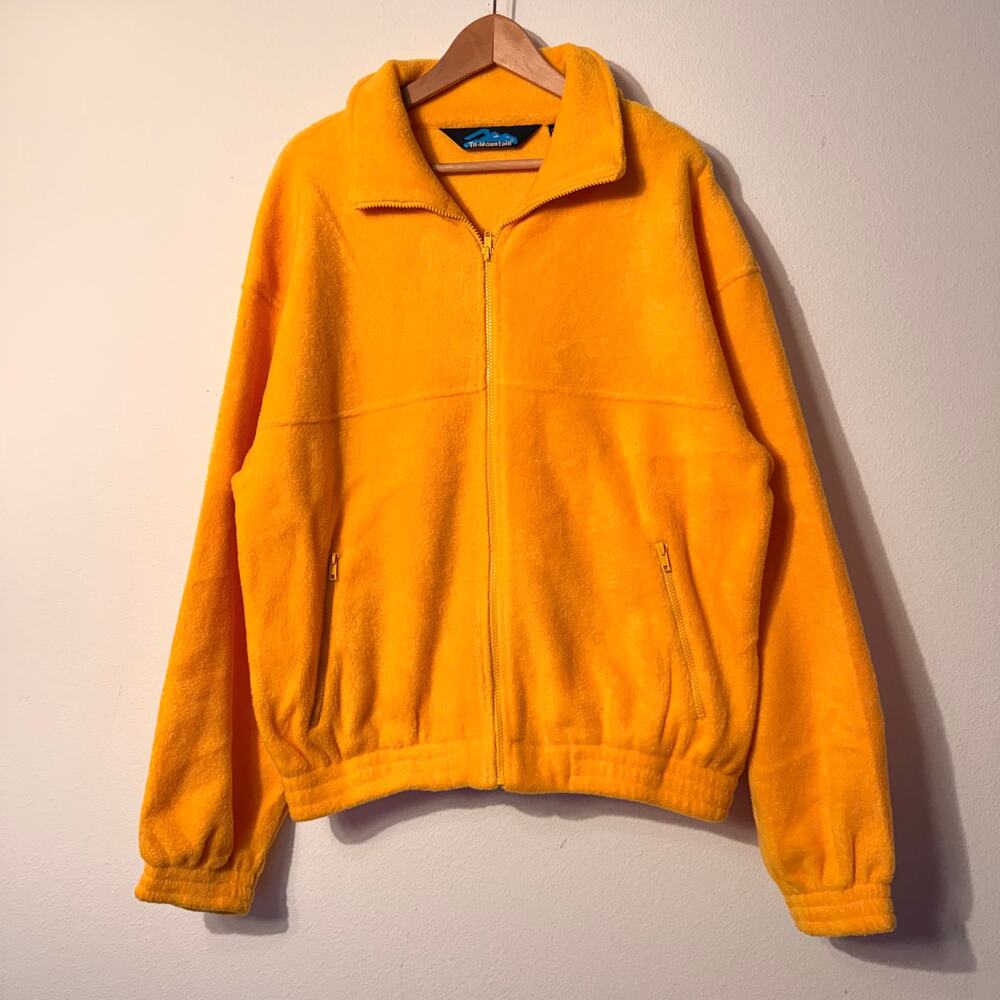 Tri-Mountain Golden Yellow Fleece Full Zip Jacket Large NWT